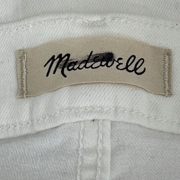 Madewell Perfect Vintage Straight Jeans Size 33 White: Ripped Knee Edition NWT - Picture 7 of 8
